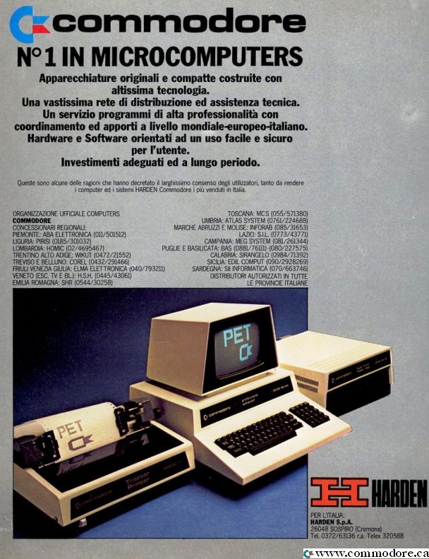 Commodore is number 1 in microcomputers in Italy in 1980