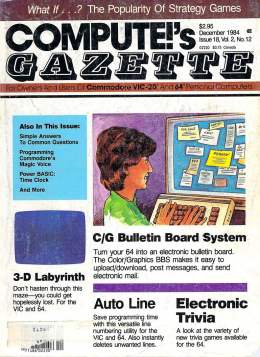 Compute Gazette - Issue 18 - December 1984 -C/G Bulletin Board - 3D Labyrinth - Commodore VIC-20 64
