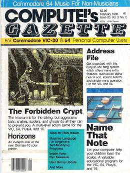 Compute Gazette - Issue 20 - February 1985 - Commodore VIC-20 64