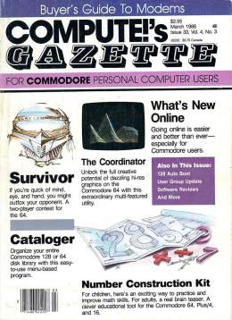 Compute Gazette - Issue 33 - March 1986 -Survivor - OnLine - VIC-20 64 128 Amiga