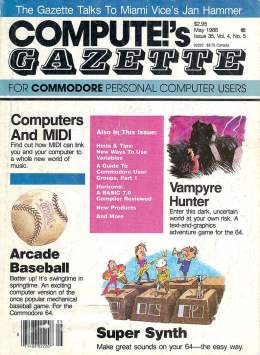 Compute Gazette - Issue 35 - May 1986 - Super Sythn - MIDI - Baseball Commodore VIC-20 64 128 Amiga