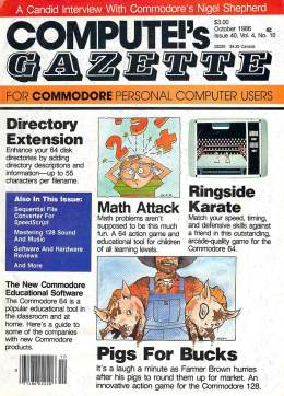 Compute Gazette - Issue 40 - October 1986 - Directory Extension - Math Attack - Commodore VIC-20 64 128 Amiga
