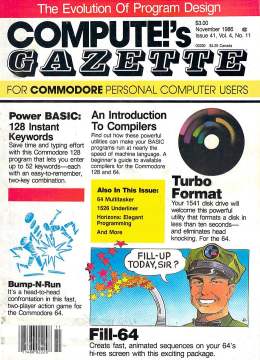 Compute Gazette - Issue 41 - November 1986 - 128 Keywords - Turbo Format - An Introduction to Compilers - Commodore VIC-20 64 128 Amiga