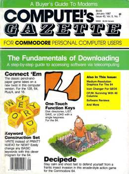 Compute Gazette - Issue 43 - January 1987 - Fundamentals of Downloading - Connect 'em - Commodore VIC-20 64 128 Amiga