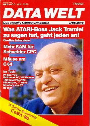 German Data Welt from 1986 Interviews Jack Tramiel about Commodore and Atari